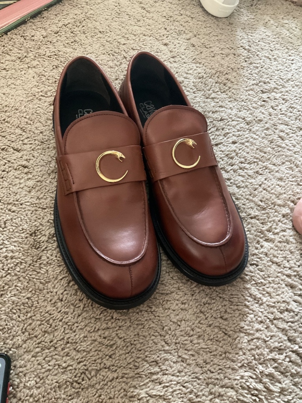 Roberto Cavalli Logo Bit Loafer in brown leather - Picture 3 of 9